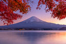 Mount Fuji and Lake Kawaguchi at sunset, Japan