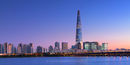 Lotte Tower at sunset, Seoul, South Korea