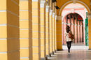 Woman walking in Senado Square, Macau