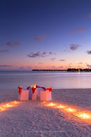Dining on beach, Maldives