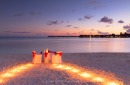 Beach dining at Olhuveli Beach and Spa, Maldives