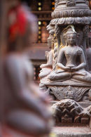 Statues at Swayambhunath Stupa, Kathmandu