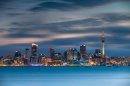 View of Auckland skyline at dusk