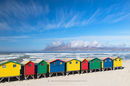 Colourful huts, Muizenburg beach, Cape Town, South Africa