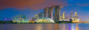 Gardens by the Bay and Marina Sands at sunset, Singapore