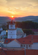 Town Gate at sunset, Trencin