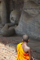 Monk at Gal Vihara, Polonnaruwa