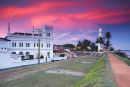 Sunset over mosque and lighthouse, Galle