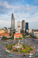 Roundabout and skyscrapers, Ho Chi Minh City