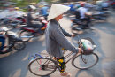 Woman cycling, Hue