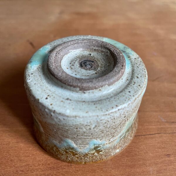 Sake cup IV. brown & aqua, bottom (Reserved) Cup9-3