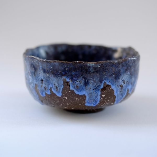 blue tea bowl