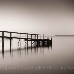 Mudeford Harbour pontoon at dawn, Dorset, England