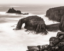 Rough sea at Enys Dodman , Land's End, Cornwall
