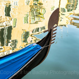 Gondola and relections, Venice, Italy
