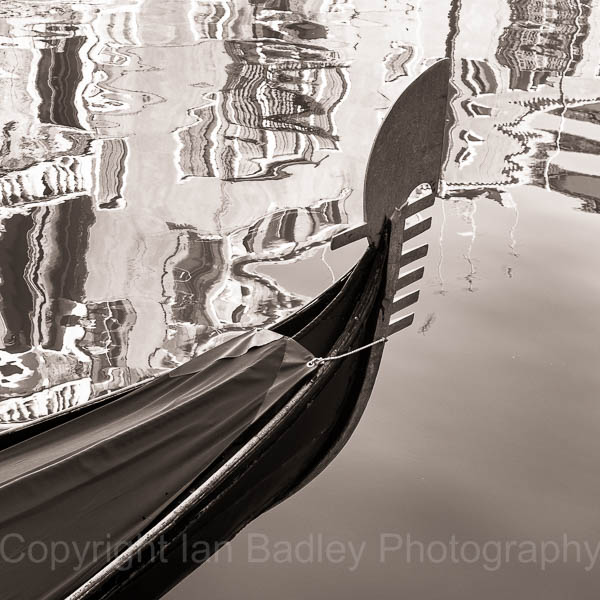Gondola and relections, Venice, Italy