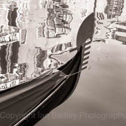 Gondola and relections, Venice, Italy