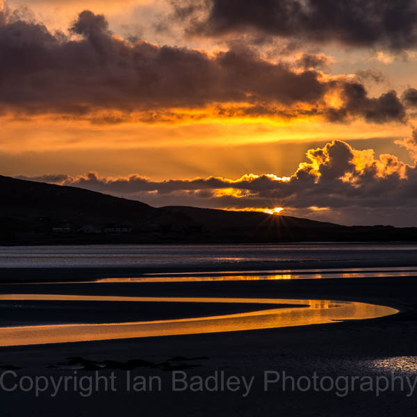 Low tide at sunset on the Isle of Harris, Hebrides, Scotland