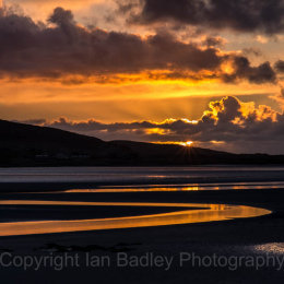 Low tide at sunset on the Isle of Harris, Hebrides, Scotland