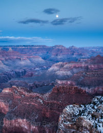 Moon rise over the Grand Canyon National Park, Arizona, USA