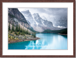 Snow clouds over Moraine Lake, Canada