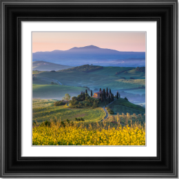 Spring dawn over Tuscan hills