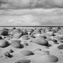 Round rocks on Red Point Beach, Gairloch, Scotland Highlands