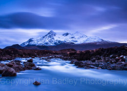 Long exposure over the River Sligachan and Cuillins, Isle of Skye, Scotland