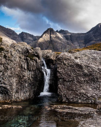 Waterfall and Cuillin Hills, Isle of Skye, Scotland