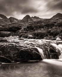 Swirling fairy Pools and Cuillin Hills, Isle of Skye, Scotland