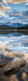 Canada, Jasper National Park, Pyramid Lake Reflections