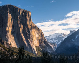 El Capitan mountain rock face and Tunnel View, Yosemite National Park, California, USA