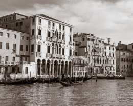 Italy, Venice, Gondola passing by