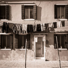 Italy, Venice, Wash day on Burano