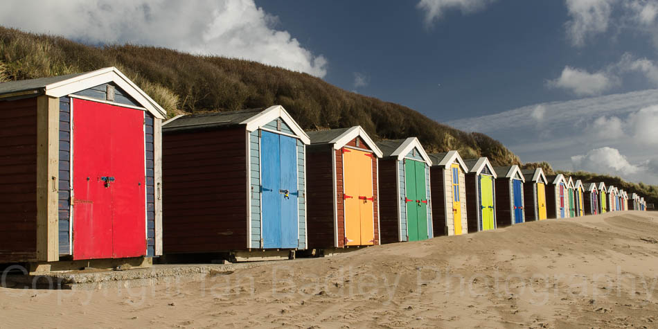 Colourful Beach Huts, Saunton Sands, Devon, England