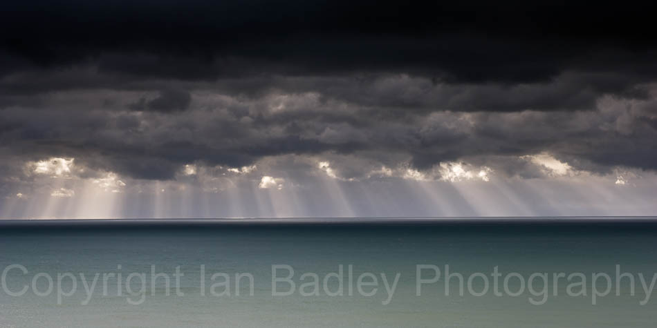 Storm clouds over the channel off the Isle of Wight, England