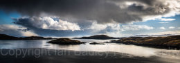 Scotland, Isle of Harris, Storm clouds over the Hebrides