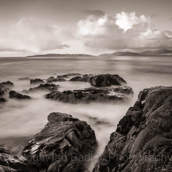 Ethereal sea and rocks on the Isle of Harris, Scotland