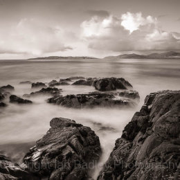 Ethereal sea and rocks on the Isle of Harris, Scotland