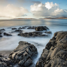 Ethereal sea and rocks on the Isle of Harris, Scotland