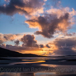 Passing shower clouds at low tide on the Isle of Harris, Scotland