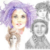 Faces enhanced by zentangle patterns