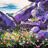 Clontigora Court Cairn flowers and stones