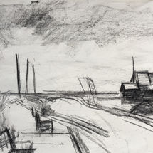 Sketch - Towards the sea, Southwold Harbour - £75