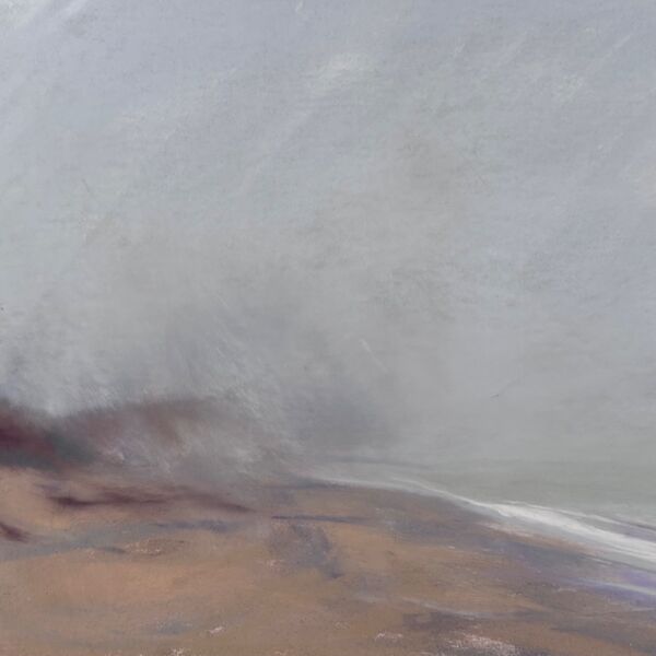 Covehithe Beach looking North on a very misty drizzly day in March