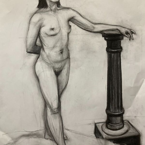 Standing Nude with pillar