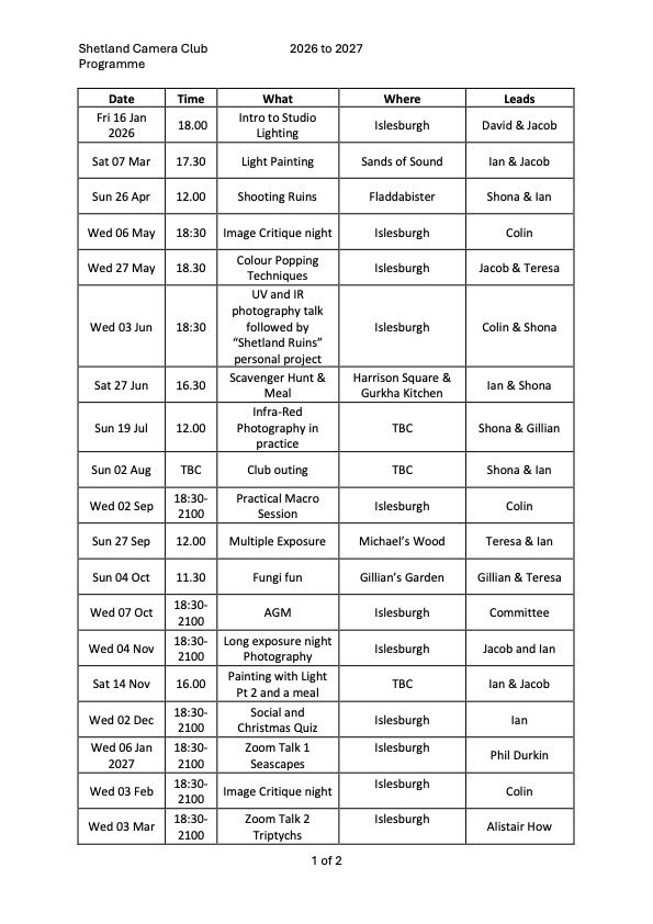 Programme 2026-27