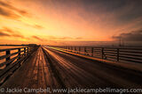 Light trails at dawn Clontarf Wooden Bridge