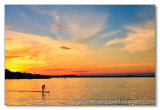 Paddleboarder at sunet