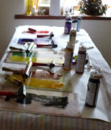 Monoprinting at Clavelshay Barn, Somerset